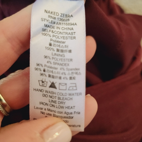 Naked Zebra Elegant Burgundy Jumpsuit S - Picture 16 of 16